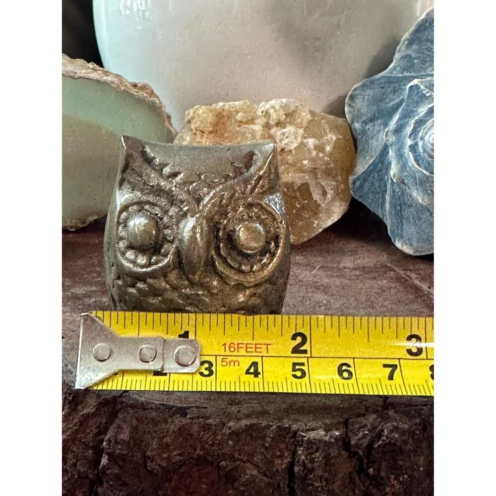 Vintage Brass Owl Figurine | Woodland Shelf Accent, Cottagecore Decor (2 inches)
